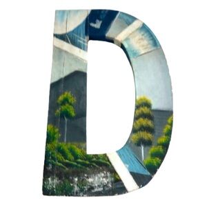 DECOUPAGE PAINTED LETTER D • HANDMADE